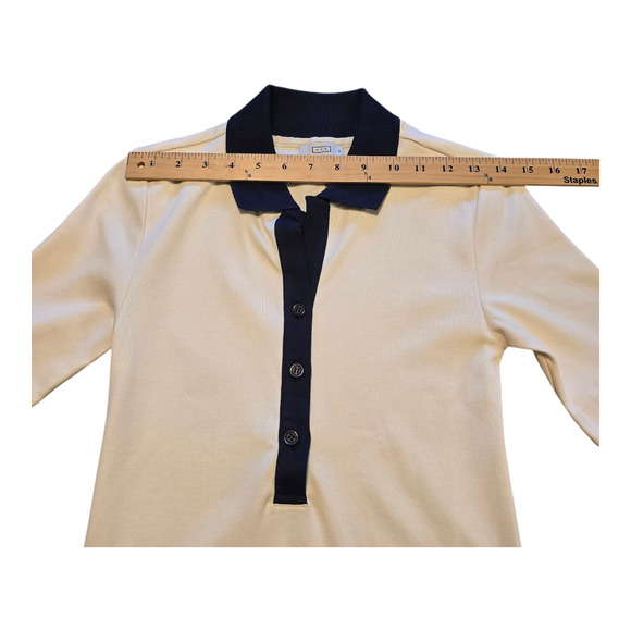 AYR Midi Dress Womens Size XS Seashell/Blue The Scout Collared Nautical Preppy - Picture 6 of 9